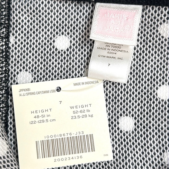 NWT Janie and Jack Cotton Dress Black and White Polka Dot Cap Sleeves size 7 - Picture 10 of 11